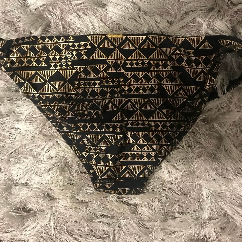 Black and Gold Fringe Swimsuit - Picture 2 of 2